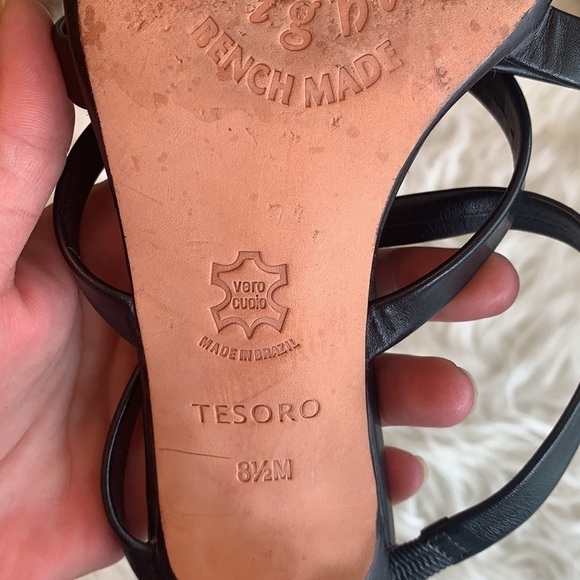 BRIGHTON Black Strrapy high heel shoes size 8.5 - Picture 8 of 9